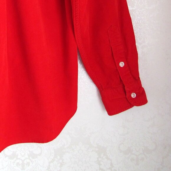 VINTAGE RALPH LAUREN BOY'S 12/14 M RED CORDUROY SHIRT, CHRISTMAS PARTY, HOLIDAYS - Picture 4 of 5